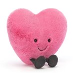 Jellycat Amuseables Plüsch Herz pink mit Beinchen 20cm Vorderseite | Kuscheltier.Boutique