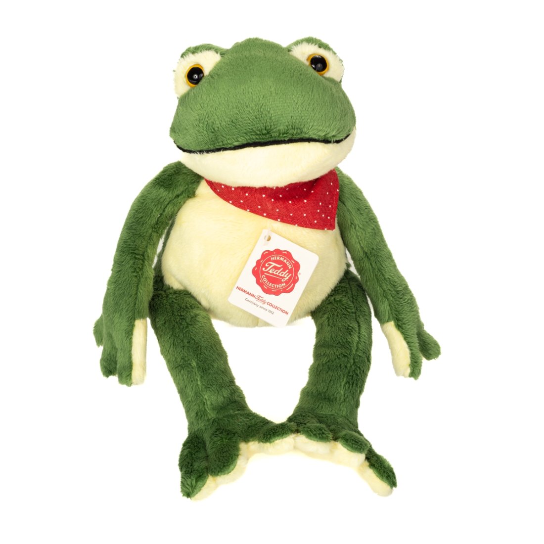Hermann TEDDY Schlenkerfrosch Vorderseite | Kuscheltier.Boutique