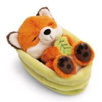NICI Sleeping Pets Fuchs mit Blatt im Körbchen | Kuscheltier.Boutique