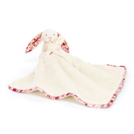 Jellycat Hase Bashful Cream Bunny Berry Vorderseite Schmusetuch | Kuscheltier.Boutique