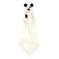Jellycat Hund Bashful Puppy Vorderseite Schmusetuch schwarz-weiß | Kuscheltier.Boutique