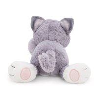 NICI Homies Katze grau mit Fisch liegend Rückseite | Kuscheltier.Boutique