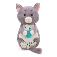 NICI Homies Katze grau mit Fisch Vorderseite | Kuscheltier.Boutique