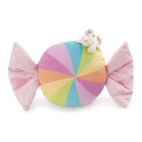 NICI Einhorn Creamy Pink auf Bonbon Vorderseite Kissen | Kuscheltier.Boutique