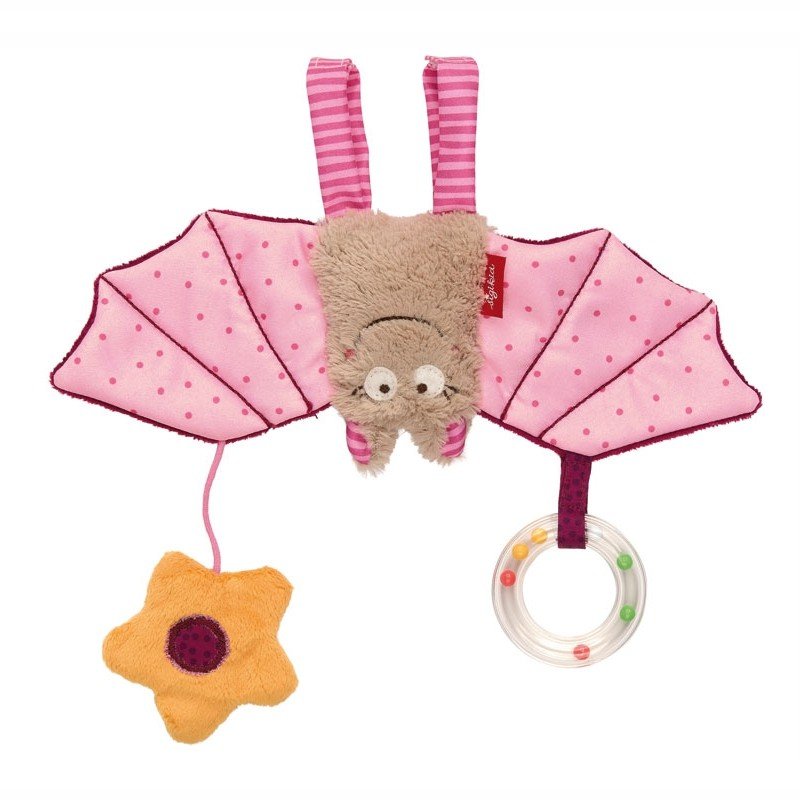 sigikid für Babys Fledermaus rosa, Spielanhänger Vorderseite | Kuscheltier.Boutique
