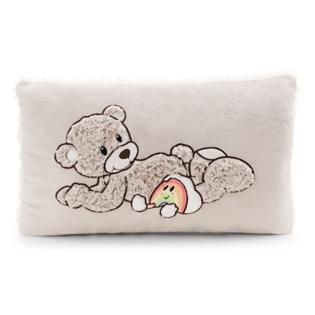 NICI Kissen Teddybär Finni Vorderseite mit Applikation | Kuscheltier.Boutique