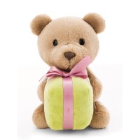 Nici Teddybär mit grünem Geschenk Vorderseite | Kuscheltier.Boutique