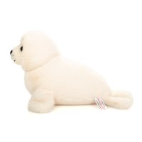 Hermann TEDDY Robbe weiß liegend | Kuscheltier.Boutique