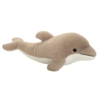 Hermann TEDDY Delfin grau / weiß liegend | Kuscheltier.Boutique