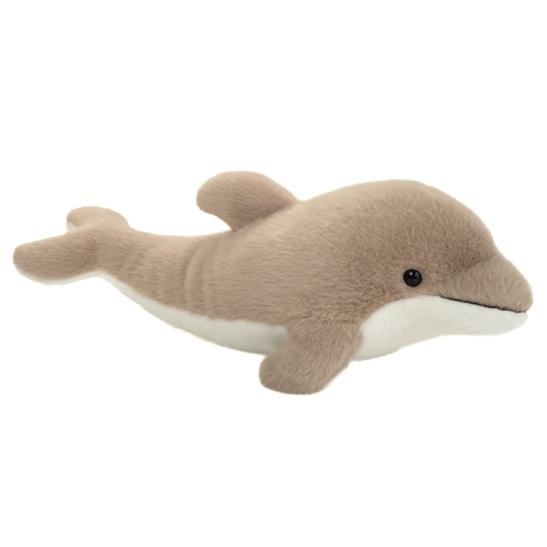 Hermann TEDDY Delfin grau / weiß liegend | Kuscheltier.Boutique