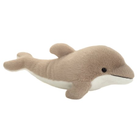 Hermann TEDDY Delfin grau / weiß liegend | Kuscheltier.Boutique