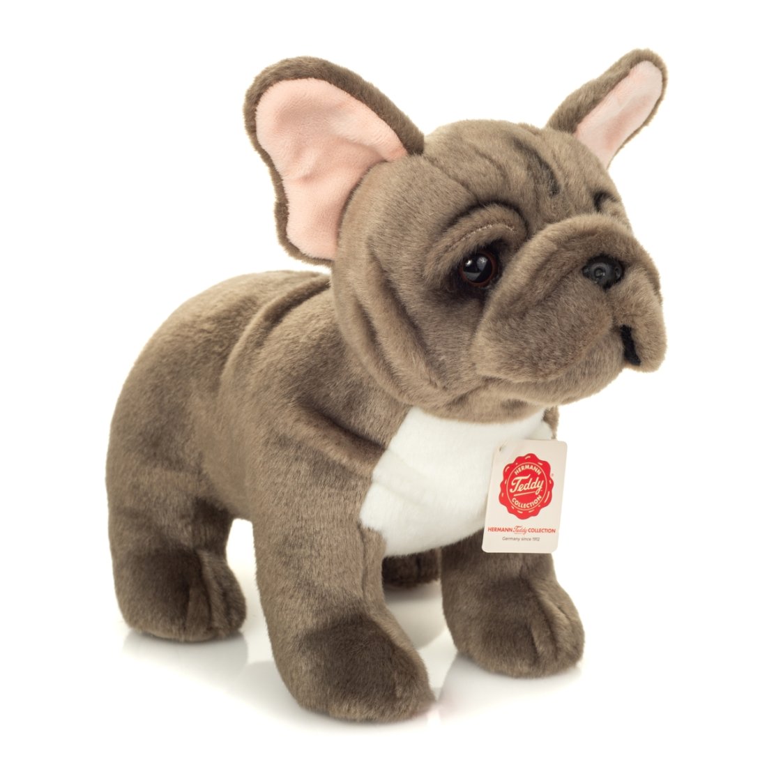 Hermann TEDDY Collection: Französische Bulldogge grau Vorderseite | Kuscheltier.Boutique