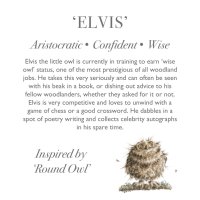 Wrendale Designs Eule Elvis Owl Charaktertext | Kuscheltier.Boutique