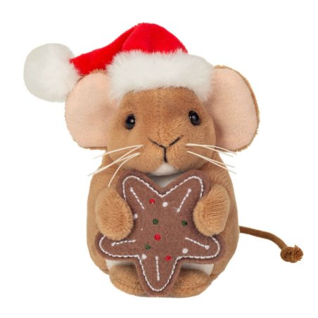 Hermann TEDDY Weihnachtsmaus mit Keks, Vorderseite  Hermann TEDDY Weihnachtsmaus mit Keks, Vorderseite