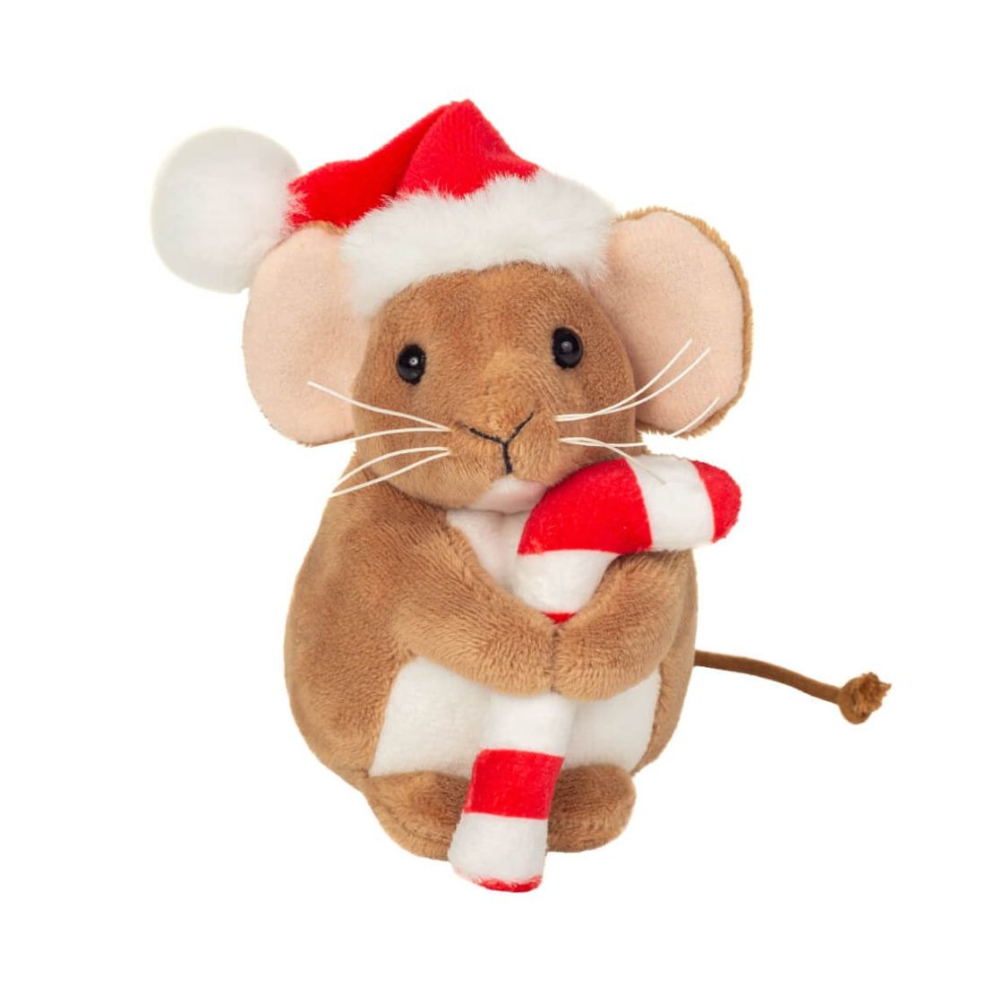 Hermann TEDDY Weihnachtsmaus mit Zuckerstange, Vorderseite 