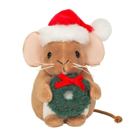 Hermann TEDDY Weihnachtsmaus mit Kranz, Vorderseite 