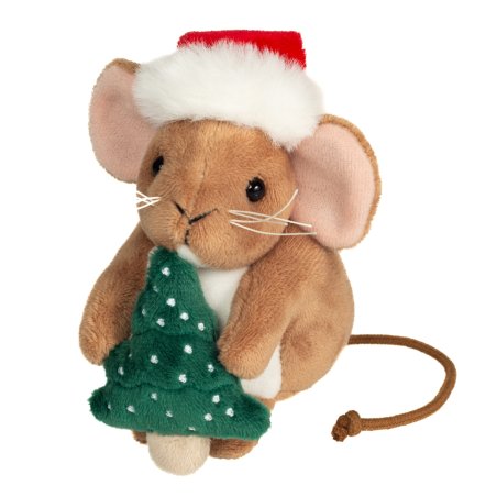Hermann TEDDY Weihnachtsmaus mit Tannenbaum, Vorderseite  Hermann TEDDY Weihnachtsmaus mit Tannenbaum, Vorderseite