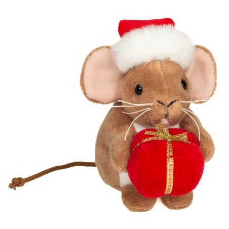 Hermann TEDDY Weihnachtsmaus mit Geschenk, Vorderseite Hermann TEDDY Weihnachtsmaus mit Geschenk, Vorderseite