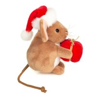 Hermann TEDDY Weihnachtsmaus mit Geschenk 