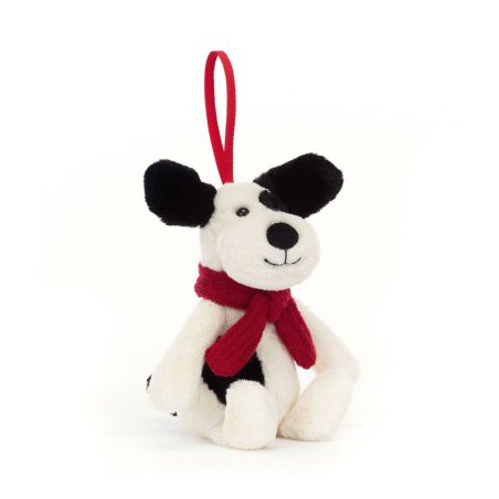 Jellycat Bashful Puppy Decoration, Vorderseite Weihnachtsanhänger 