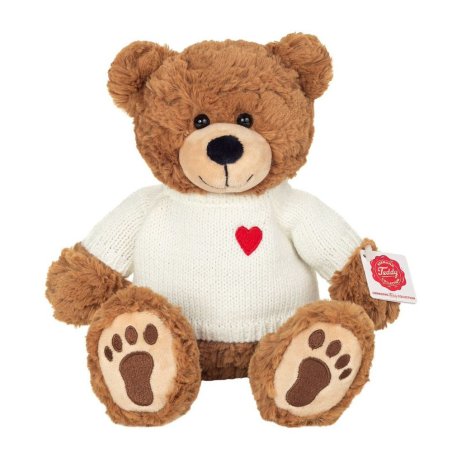 Hermann TEDDY Teddy Bär Percy mit Pullover, Vorderseite Hermann TEDDY Teddy Bär Percy mit Pullover, Vorderseite