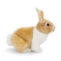 NICI Lifelike Hase braun-weiß sitzend linke Seite | Kuscheltier.Boutique