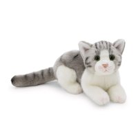 NICI Lifelike Katze grau-weiß liegend | Kuscheltier.Boutique