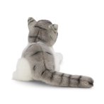 NICI Lifelike Katze grau-weiß liegend Rückseite | Kuscheltier.Boutique