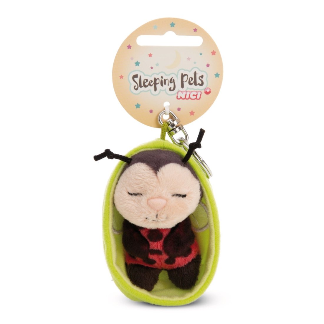 NICI Schlüsselanhänger Sleeping Pets Marienkäfer mit Etikett | Kuscheltier.Boutique