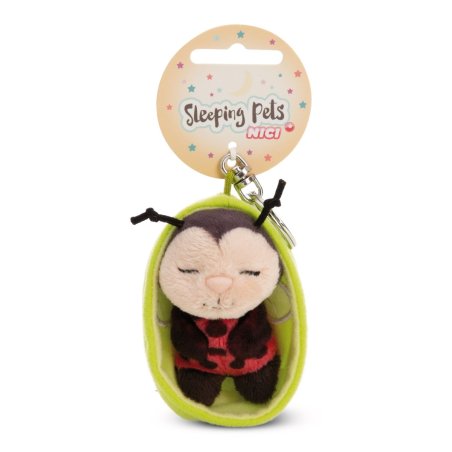 NICI Schlüsselanhänger Sleeping Pets Marienkäfer mit Etikett | Kuscheltier.Boutique