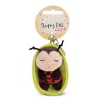 NICI Schlüsselanhänger Sleeping Pets Marienkäfer mit Etikett | Kuscheltier.Boutique