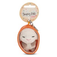 NICI Schlüsselanhänger Sleeping Pets Schaf mit Etikett | Kuscheltier.Boutique