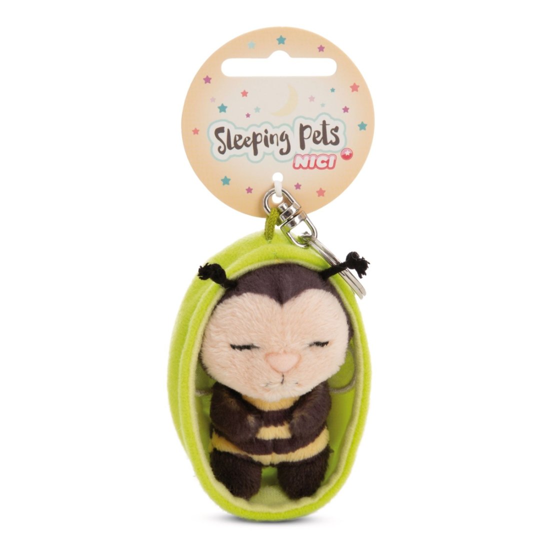 NICI Schlüsselanhänger Sleeping Pets Biene mit Etikett | Kuscheltier.Boutique