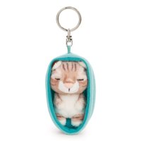 NICI Schlüsselanhänger Sleeping Pets Katze braun Vorderseite | Kuscheltier.Boutique