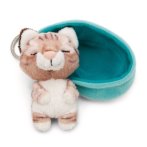 NICI Schlüsselanhänger Sleeping Pets Katze braun getigert | Kuscheltier.Boutique
