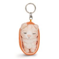 NICI Schlüsselanhänger Sleeping Pets Katze beige Vorderseite | Kuscheltier.Boutique