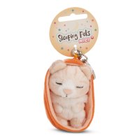 NICI Schlüsselanhänger Sleeping Pets Katze beige mit Etikett | Kuscheltier.Boutique