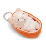 NICI Schlüsselanhänger Sleeping Pets Katze beige im Körbchen | Kuscheltier.Boutique