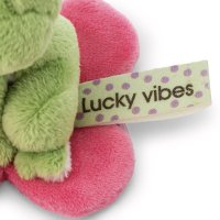 NICI Forest Friends Frosch Fridolin Frog auf Seerose mit Einnäher "Lucky Vibes"