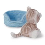 NICI Little Paws Katze grau getigert mit hellblauem Körbchen, Rückseite