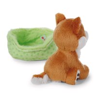 NICI Little Paws Hund Shiba Inu mit hellgrünem Körbchen, Rückseite