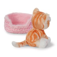 NICI Little Paws Katze rot getigert mit hellrosa Körbchen, Rückseite