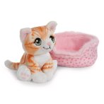 NICI Little Paws Katze rot getigert mit hellrosa Körbchen
