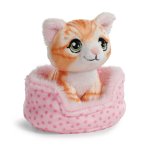 NICI Little Paws Katze rot getigert im hellrosa Körbchen