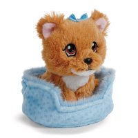 NICI Little Paws Yorkshire Terrier im hellblauem Körbchen