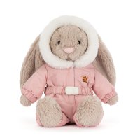 Jellycat Hase Bashful Bunny Snow Suit, Vorderseite 