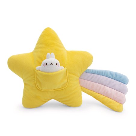 figürliches NICI Kissen Sternschnuppe: Vorderseite mit Molang in der Tasche figürliches NICI Kissen Sternschnuppe: Vorderseite mit Molang in der Tasche