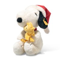 Steiff Cosy Christmas Hund Snoopy mit Weihnachtsmütze und Woodstock