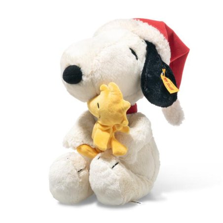 Steiff Cosy Christmas Hund Snoopy mit Weihnachtsmütze und Woodstock