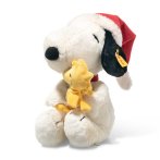 Steiff Cosy Christmas Hund Snoopy mit Weihnachtsmütze und Woodstock